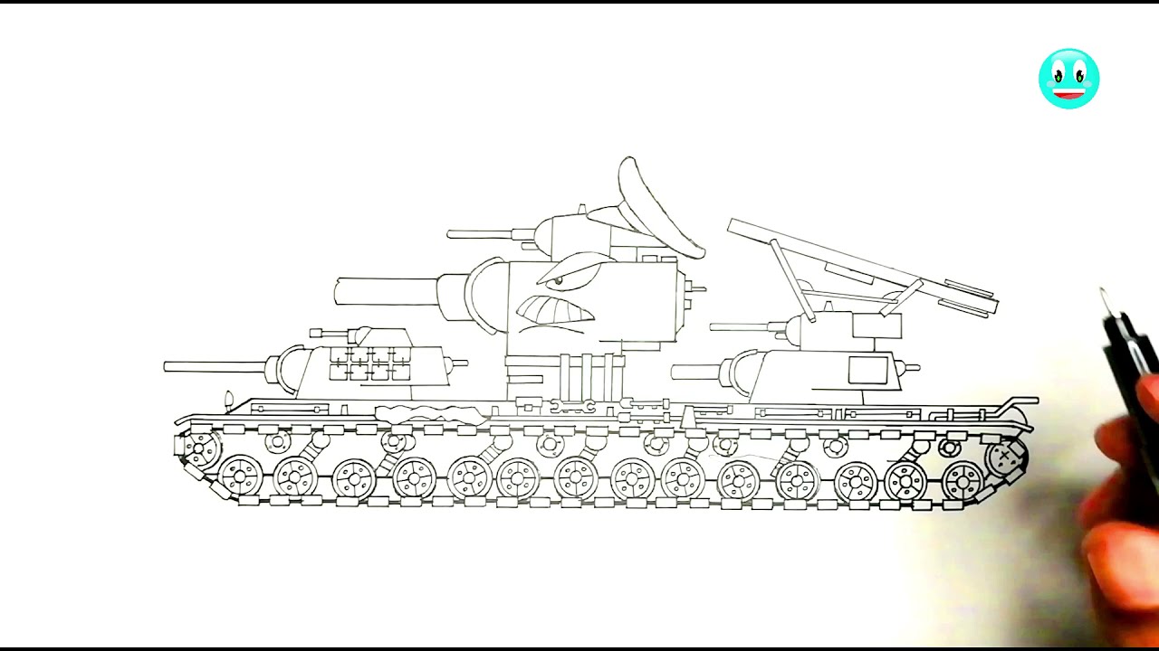 How To Draw Cartoon Tank KV 6 Gerand Cartoons About Tanks Epic