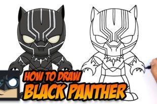 How to Draw Black Panther Marvel Kids Style