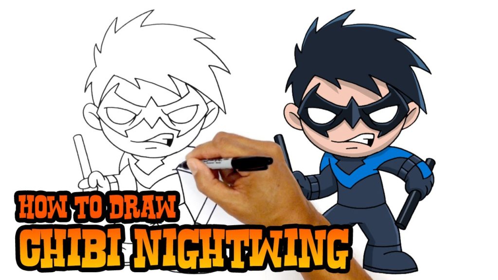 How to Draw Nightwing DC Comics Video Art Tutorial