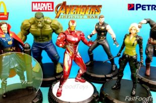 McDONALDS MARVEL HAPPY MEAL TOYS 2018 PETRON AVENGERS INFINITY WAR FULL SET 6 KID HULK IRON MAN THOR