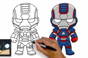 how to draw iron patriot from Marvel Comics