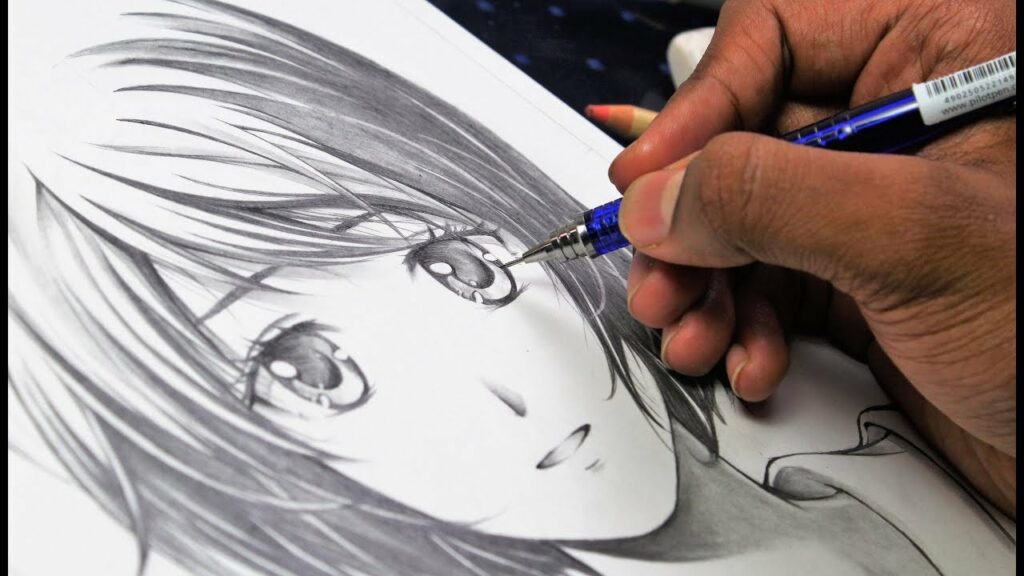 Easy way to draw an anime  Drawing a beautiful anime character with pencil  sketch  YouTube