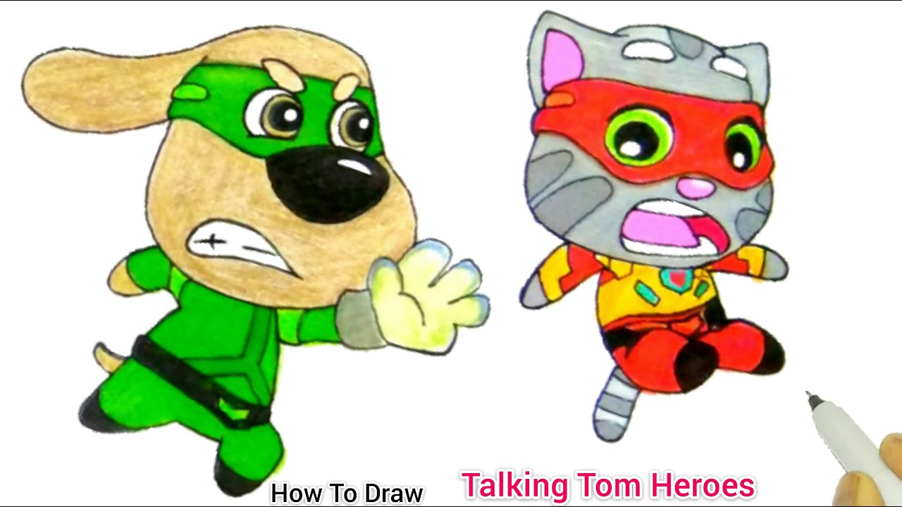 Super Heroes in danger Evil Powers | Talking Tom Heroes| How To Draw ...